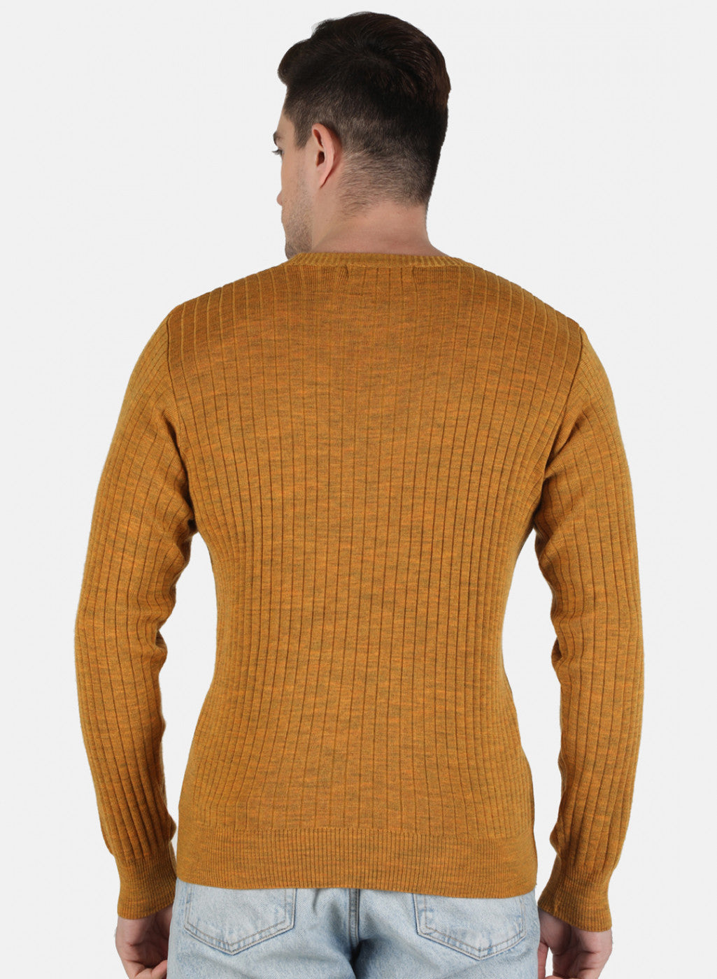 Men Yellow Solid Pullover