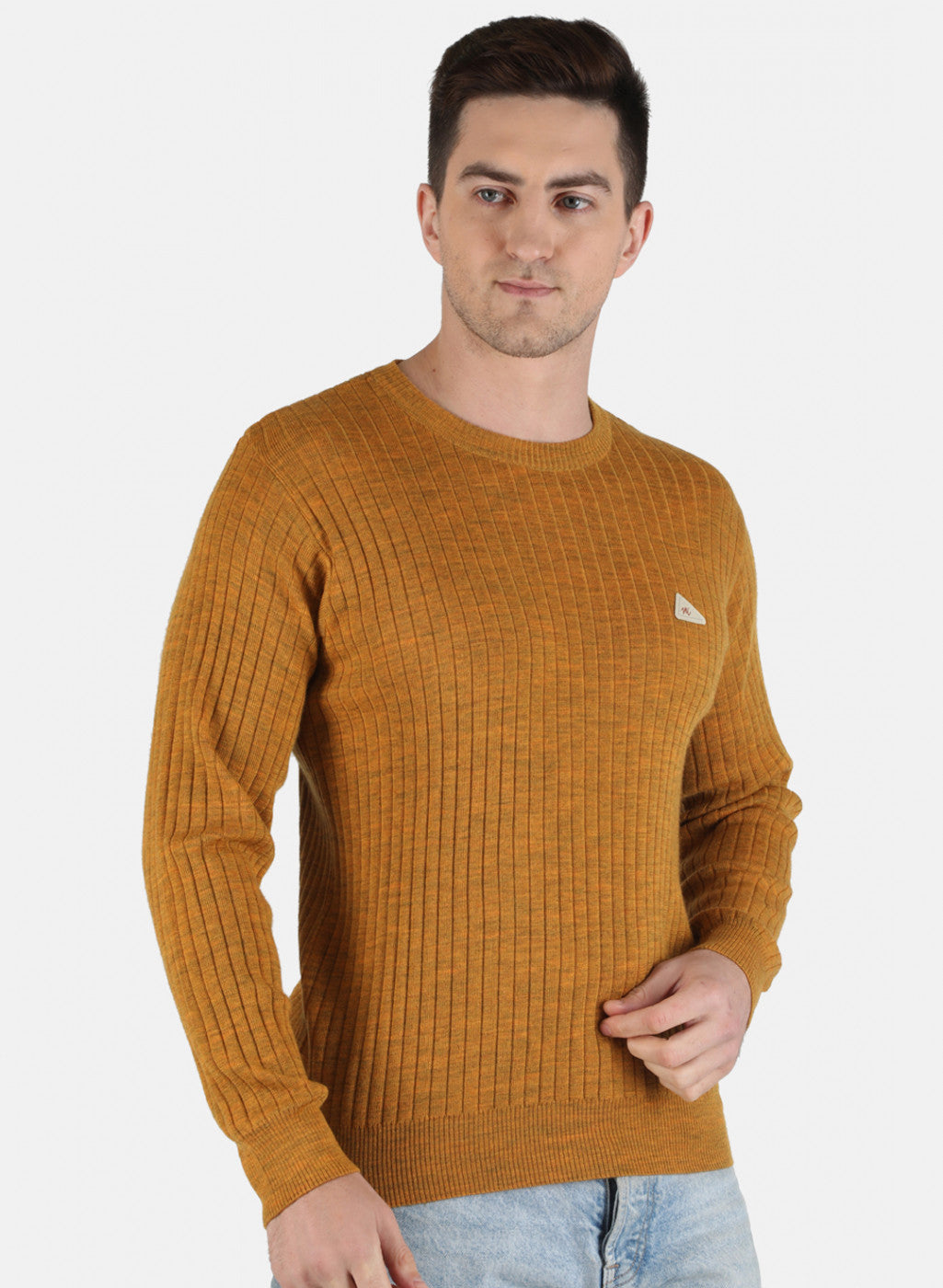 Men Yellow Solid Pullover