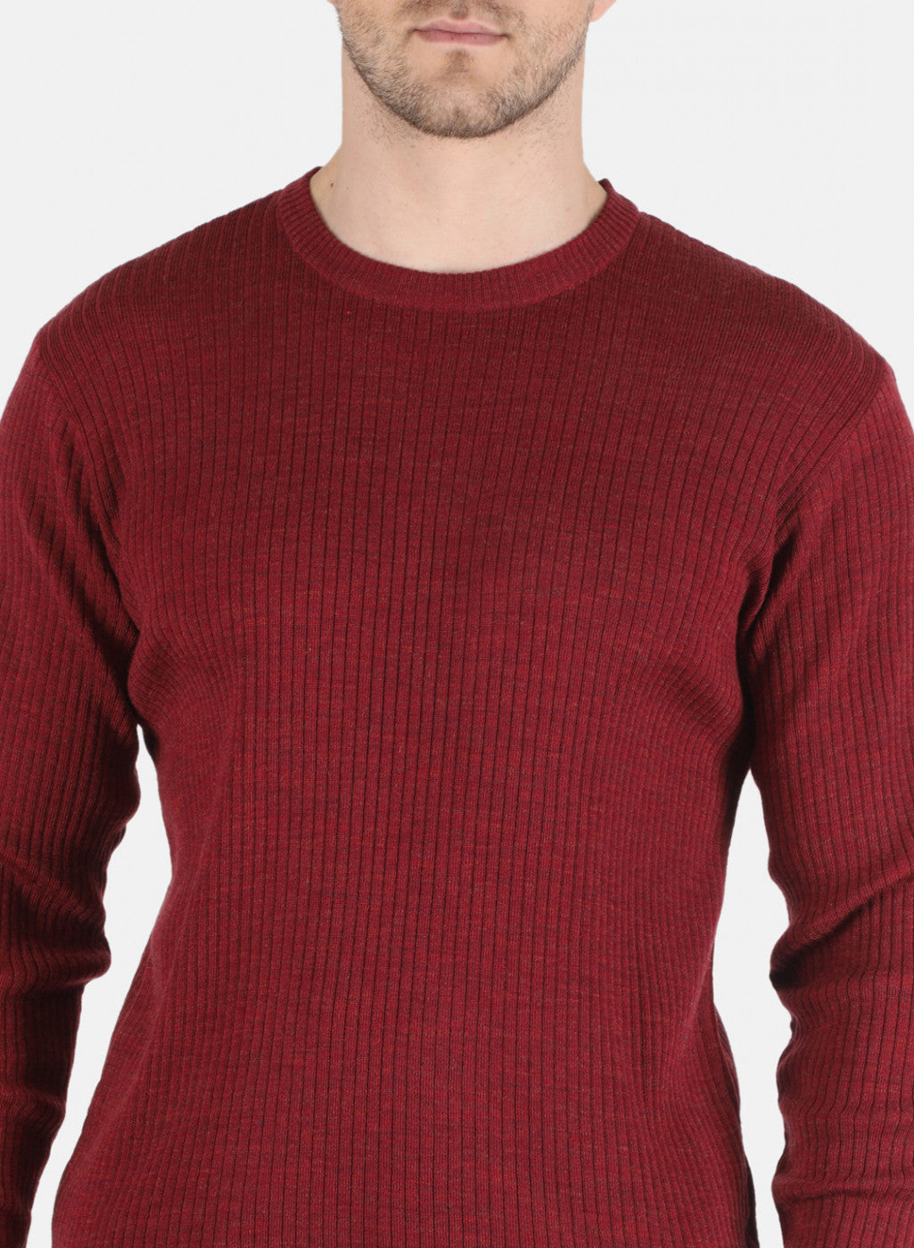 Men Maroon Solid Pullover