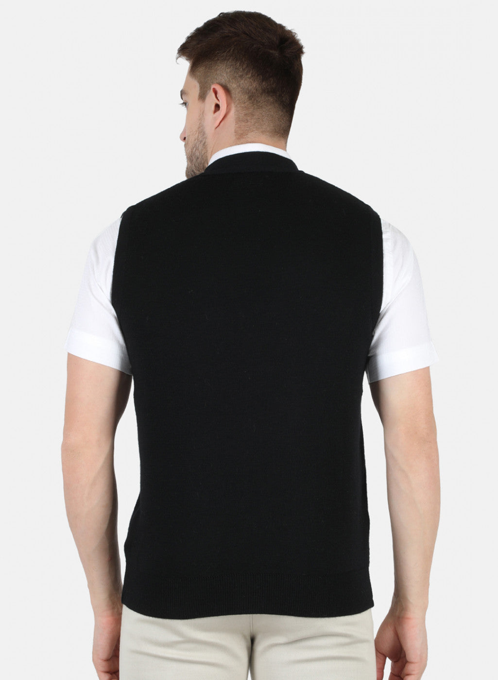 Men Black Solid Cardigan