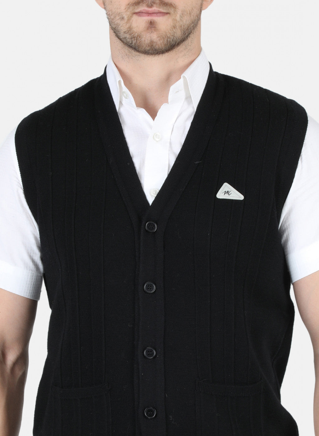 Men Black Solid Cardigan