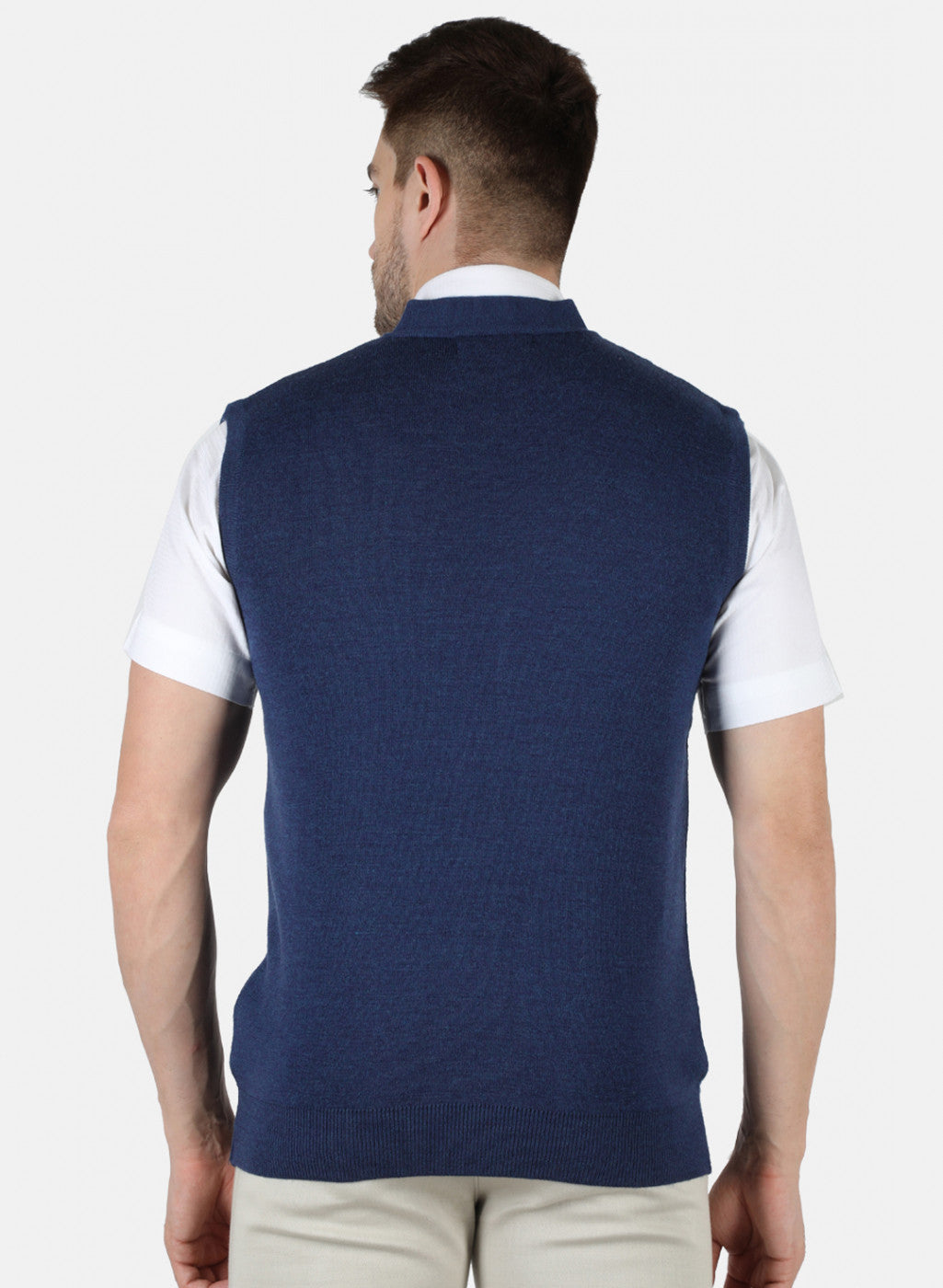 Men Blue Solid Cardigan