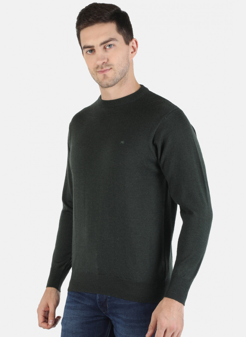 Men Green Solid Pullover