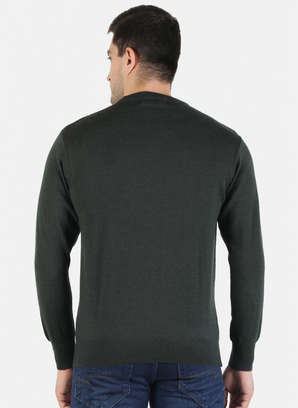 Men Green Solid Pullover