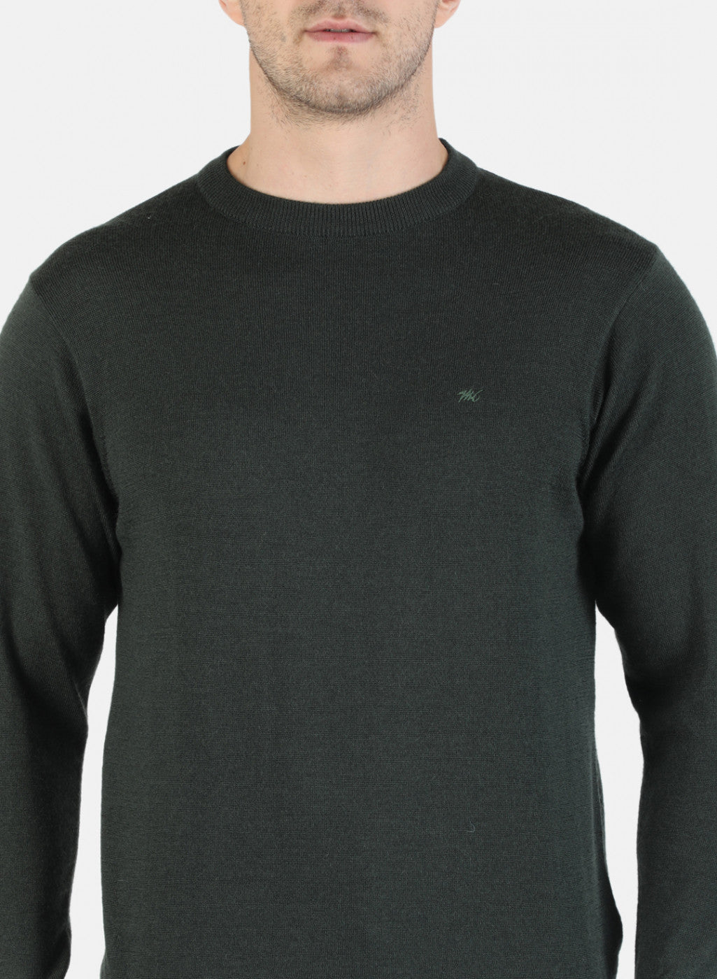 Men Green Solid Pullover