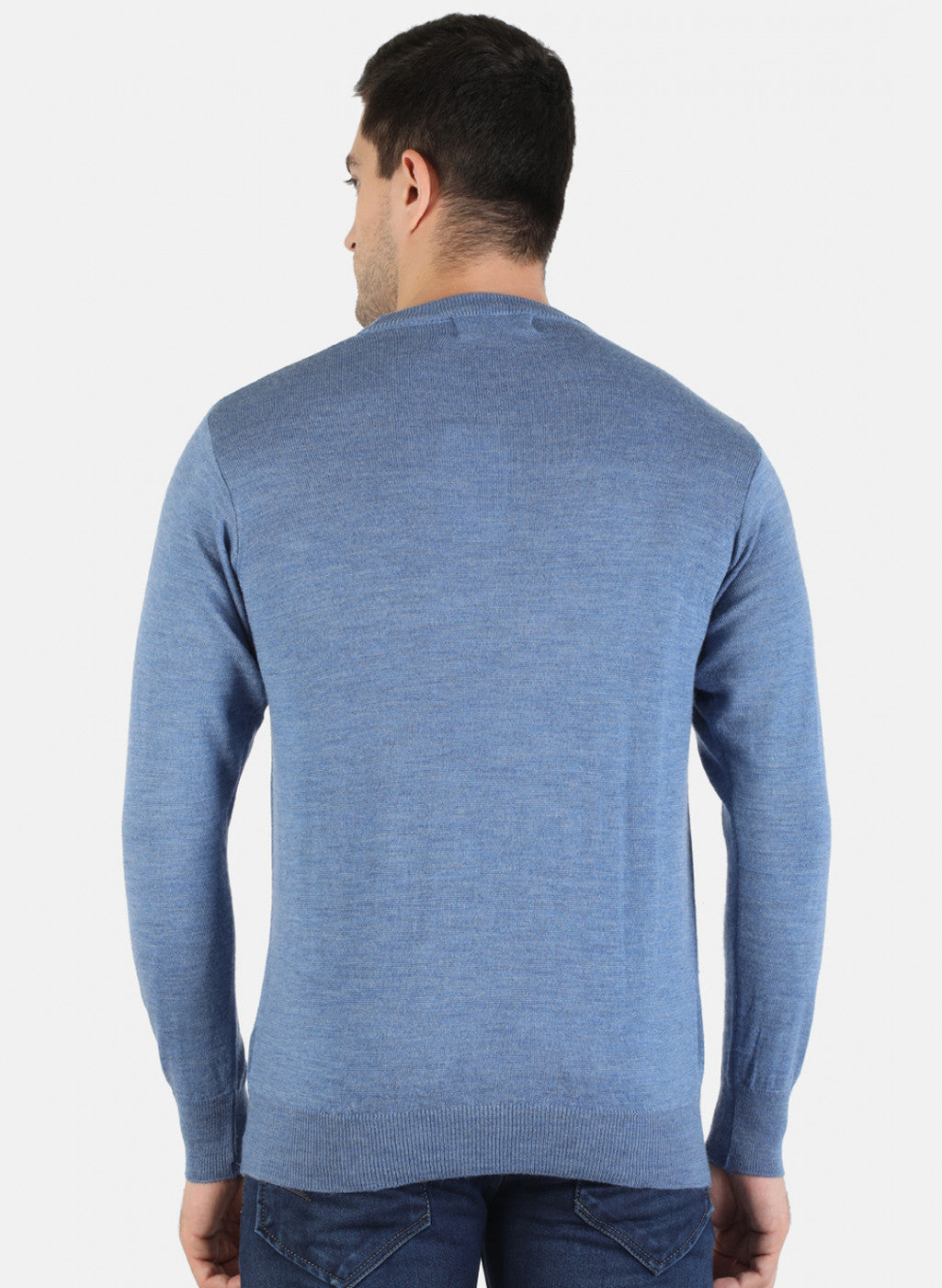 Men Blue Solid Pullover