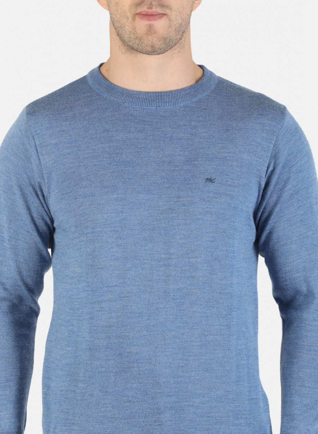 Men Blue Solid Pullover