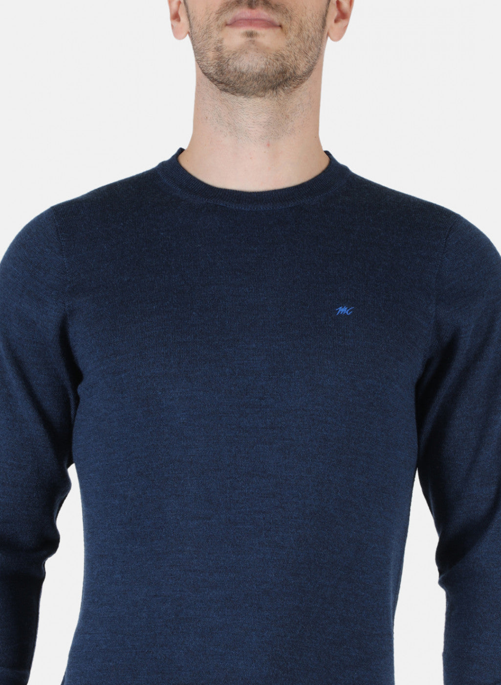 Men Blue Solid Pullover