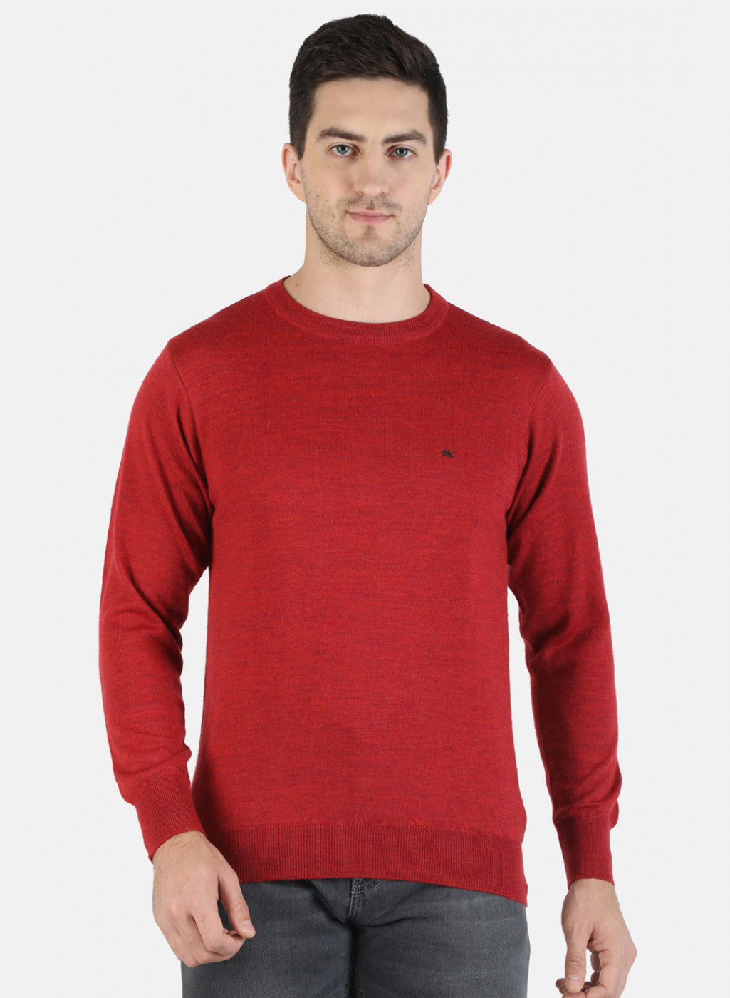 Men Red Solid Pullover