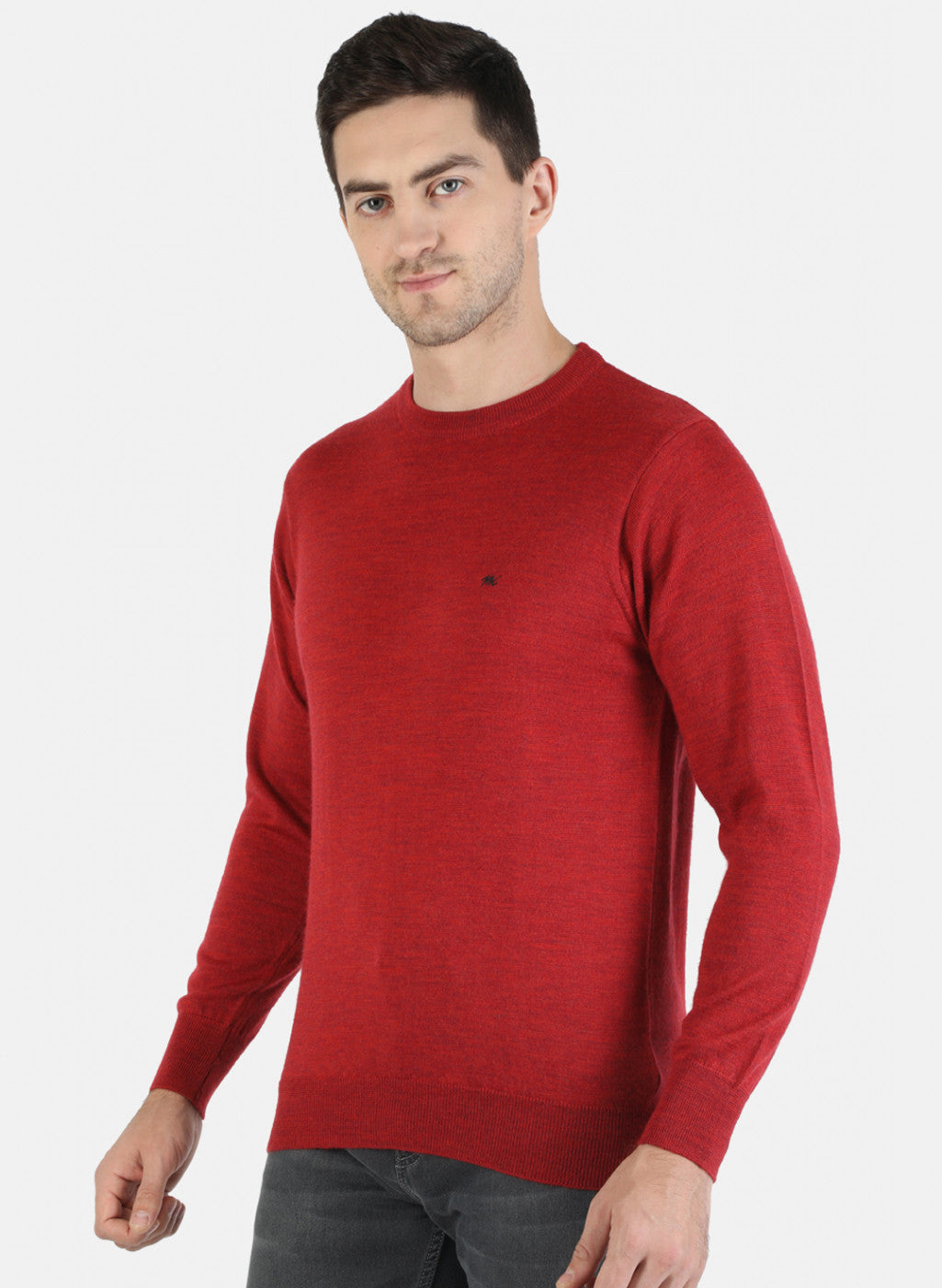 Men Red Solid Pullover