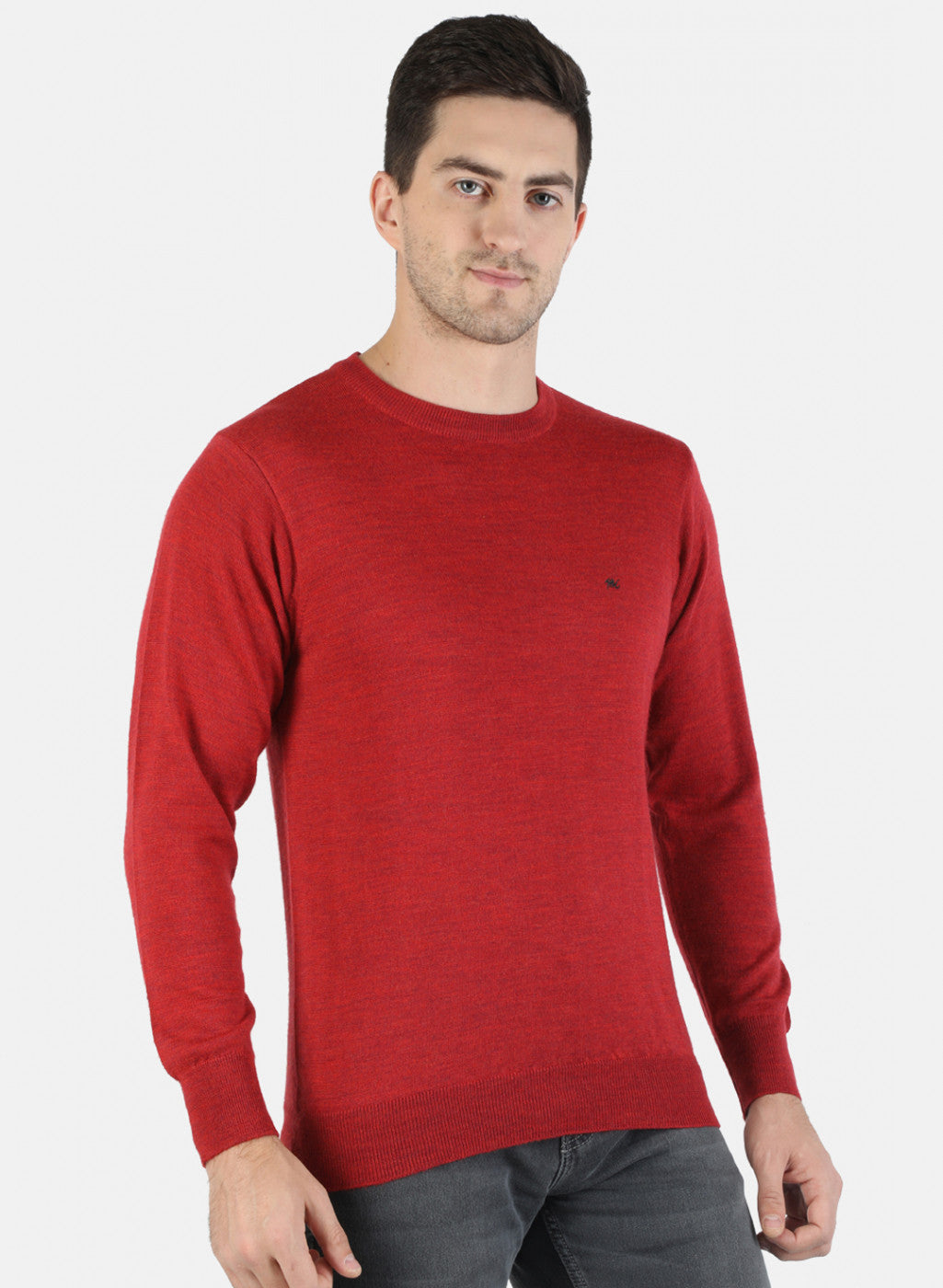 Men Red Solid Pullover