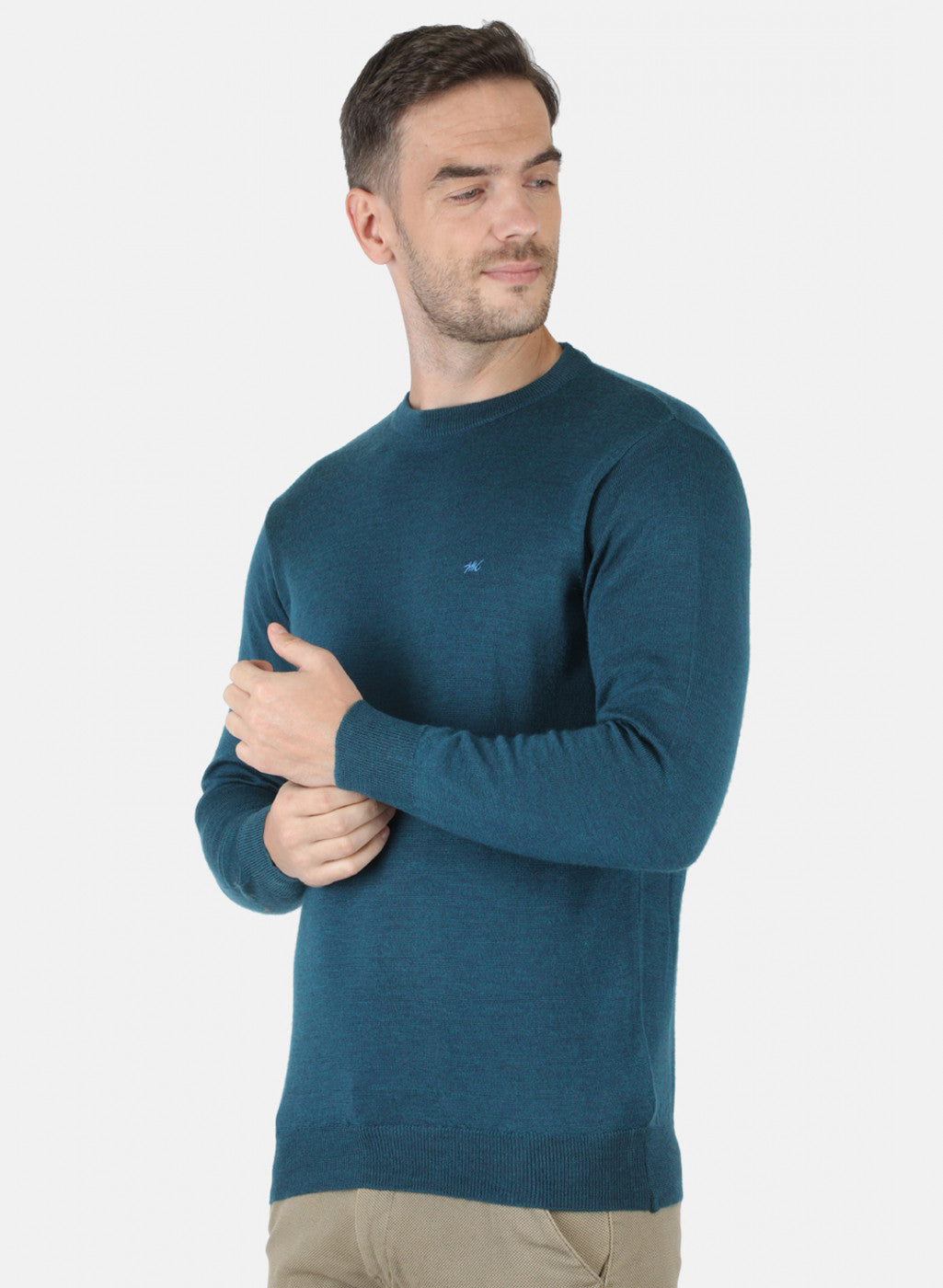 Men Blue Solid Pullover