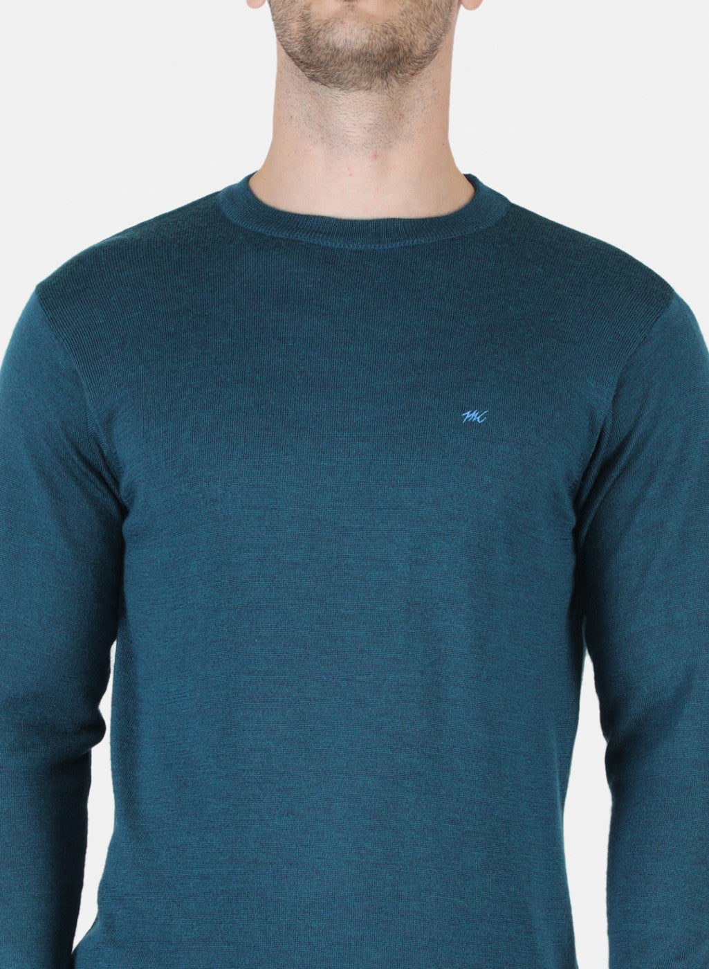 Men Blue Solid Pullover