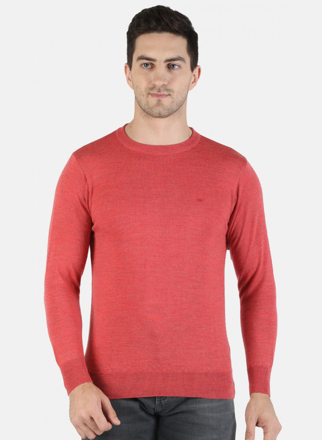 Men Red Solid Pullover