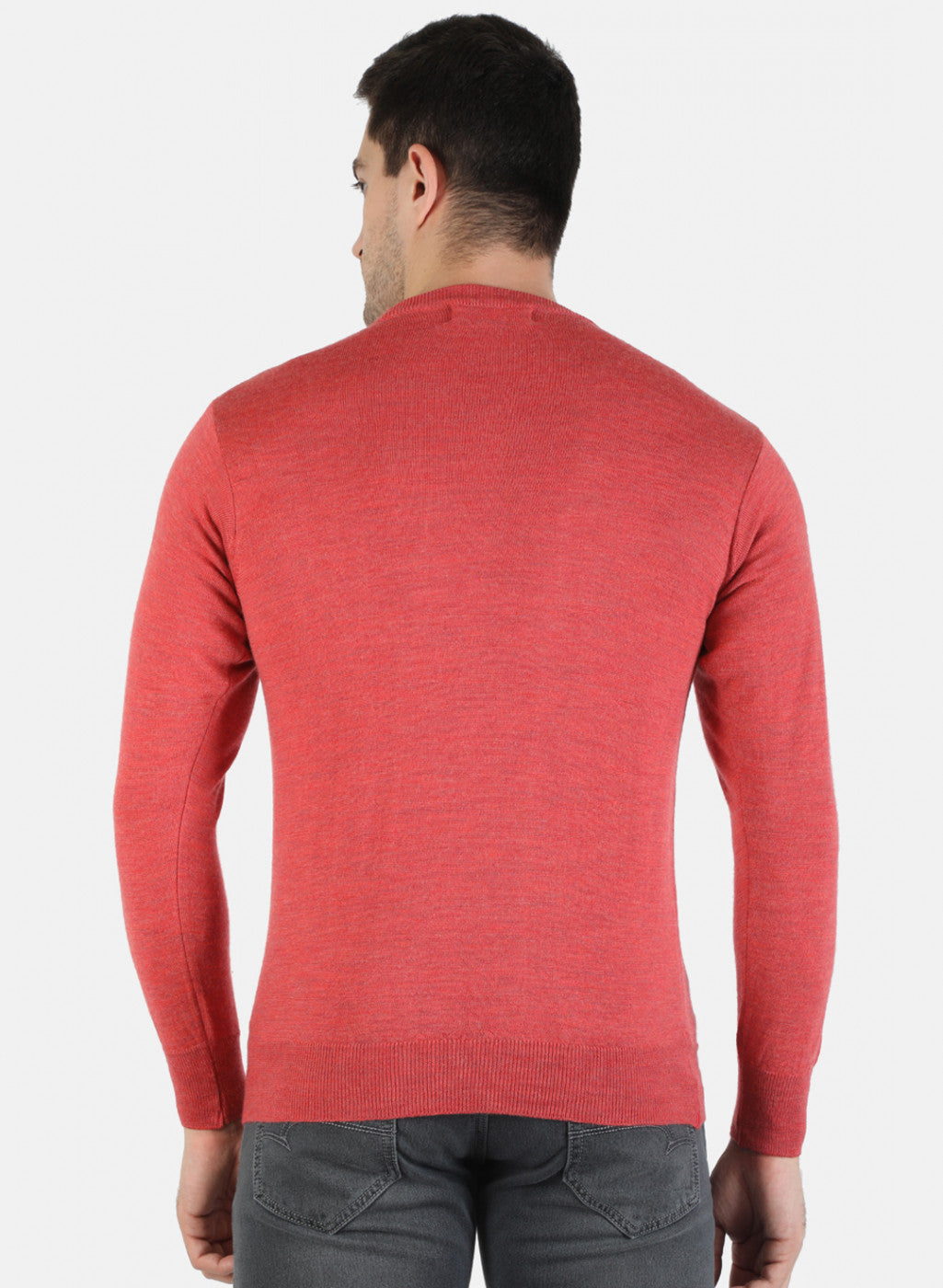 Men Red Solid Pullover