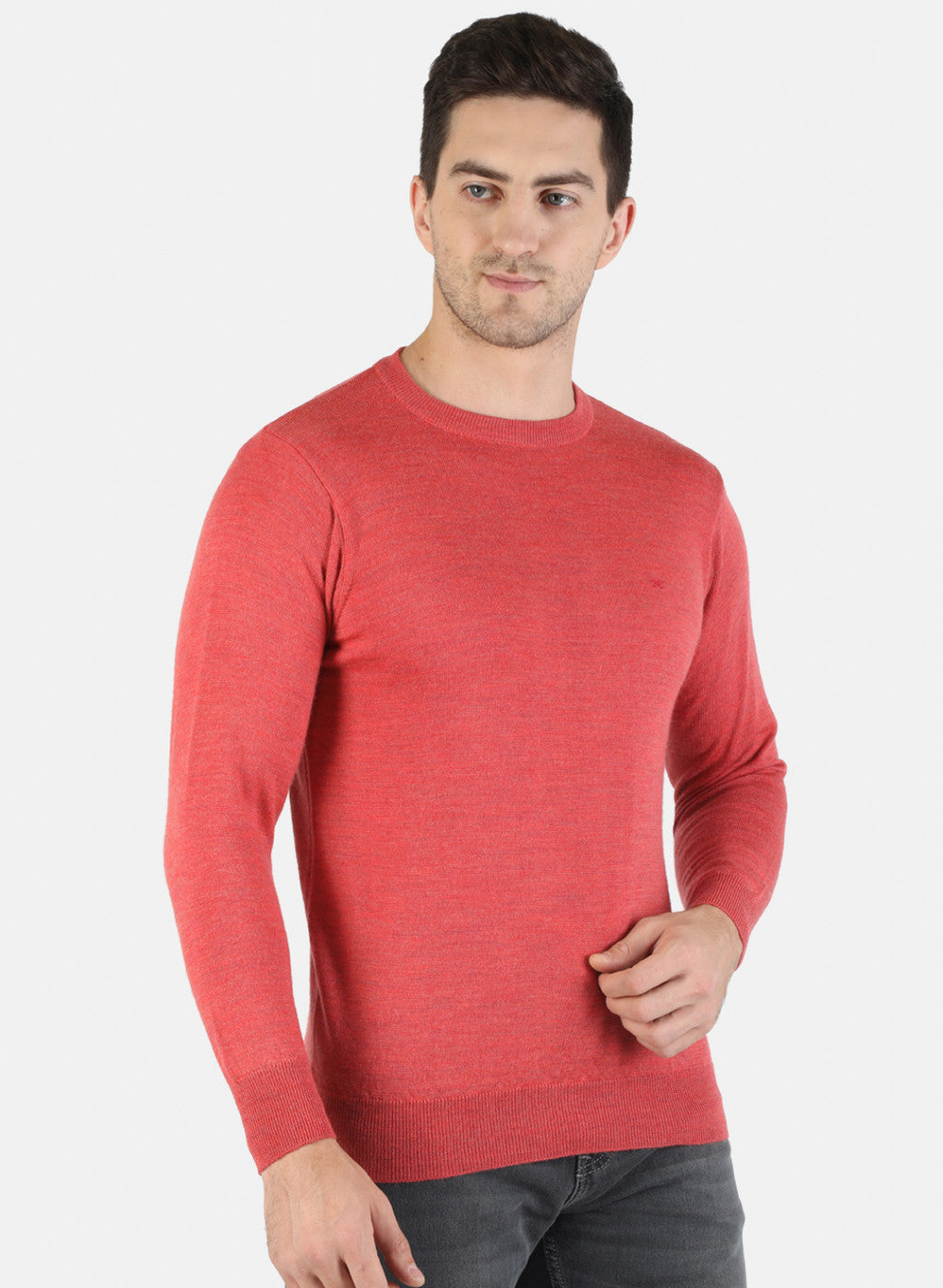 Men Red Solid Pullover