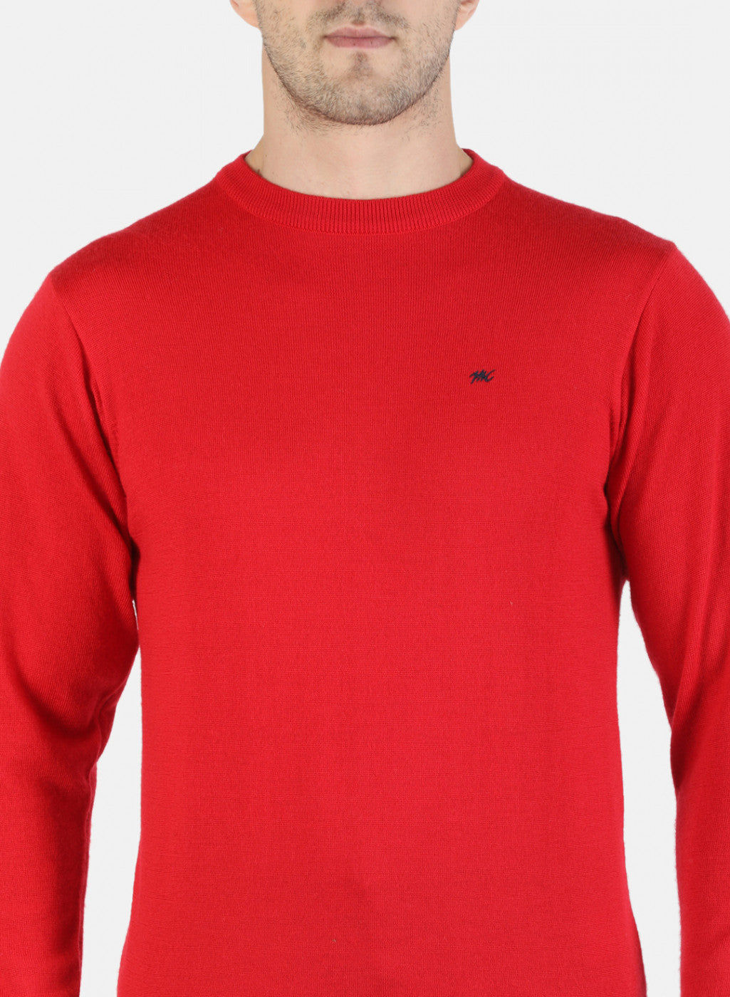 Men Red Solid Pullover