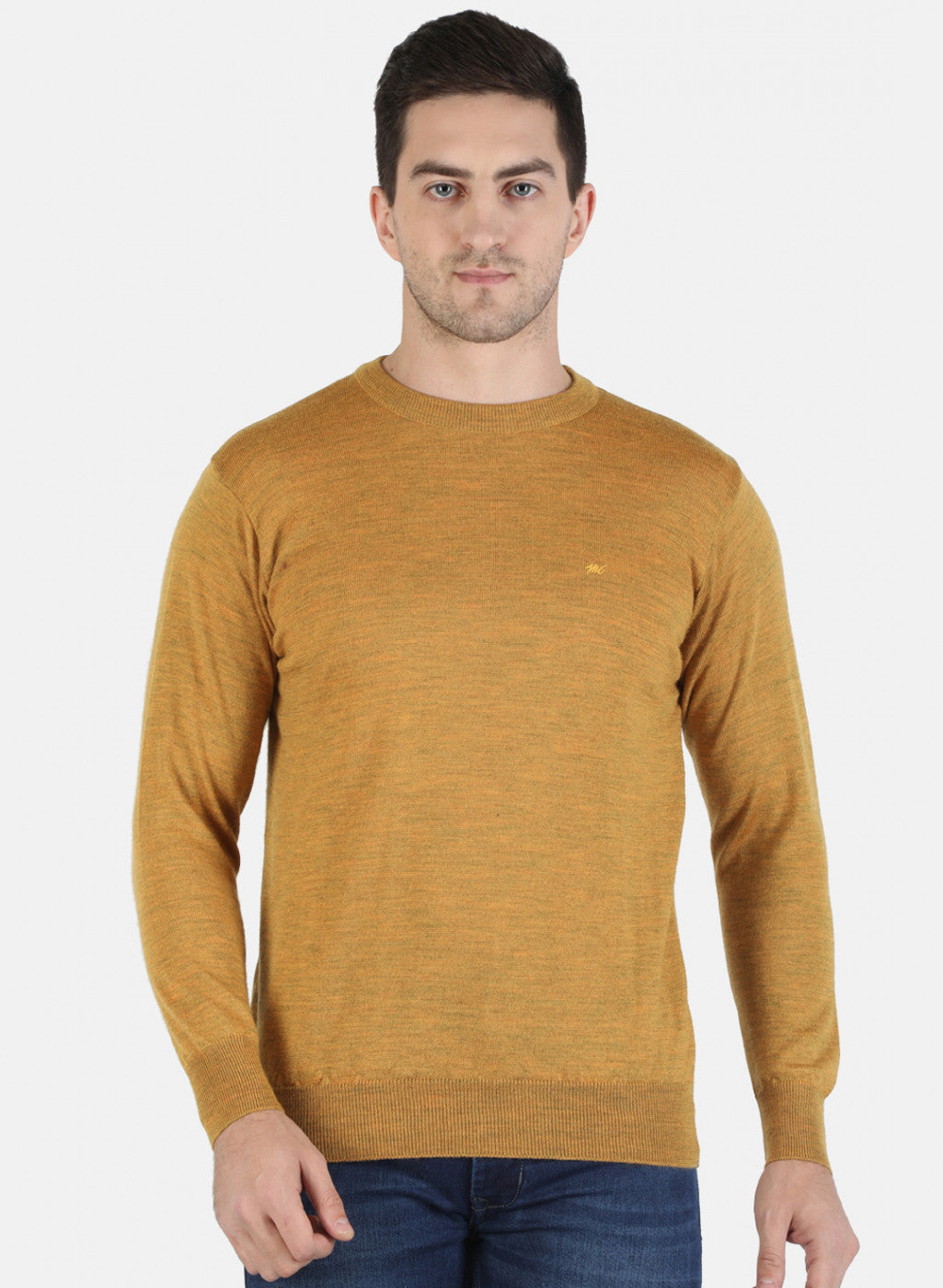 Men Yellow Solid Pullover