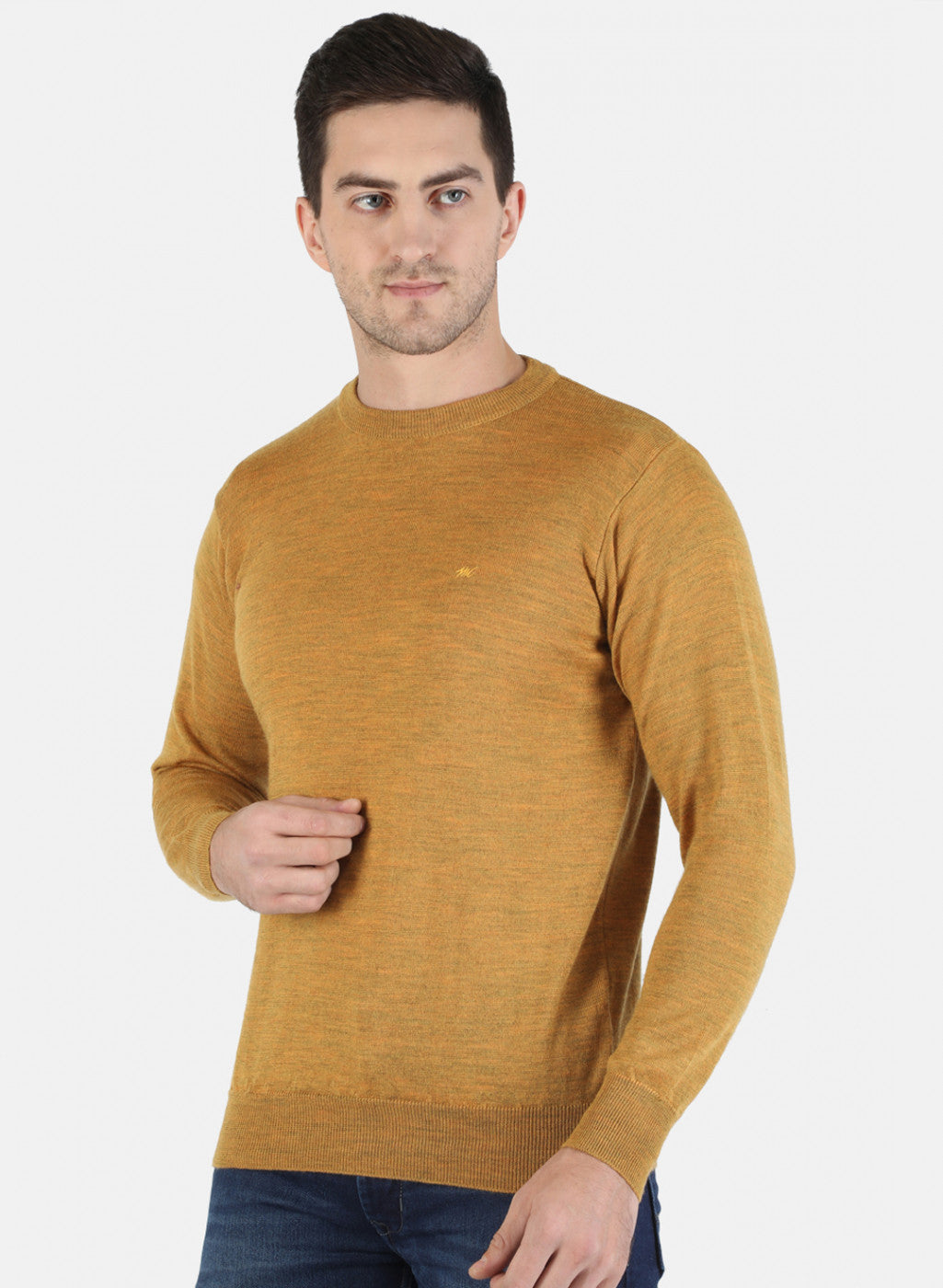 Men Yellow Solid Pullover