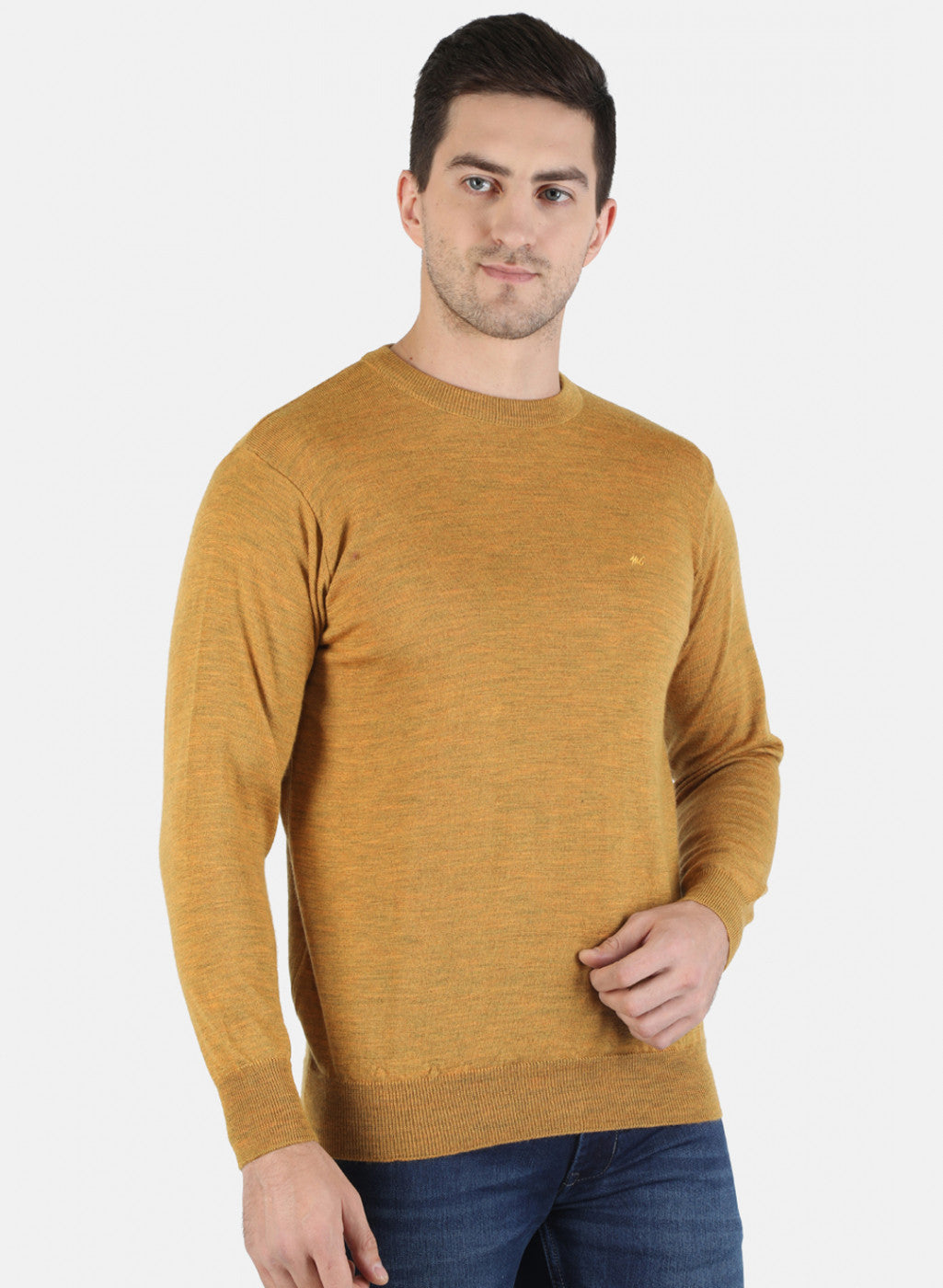 Men Yellow Solid Pullover