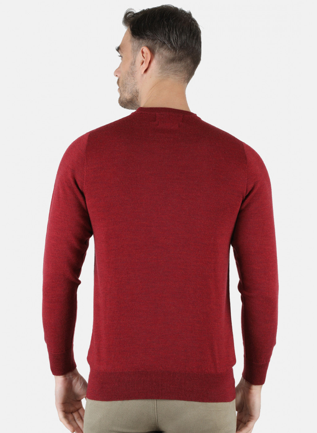 Men Maroon Solid Pullover