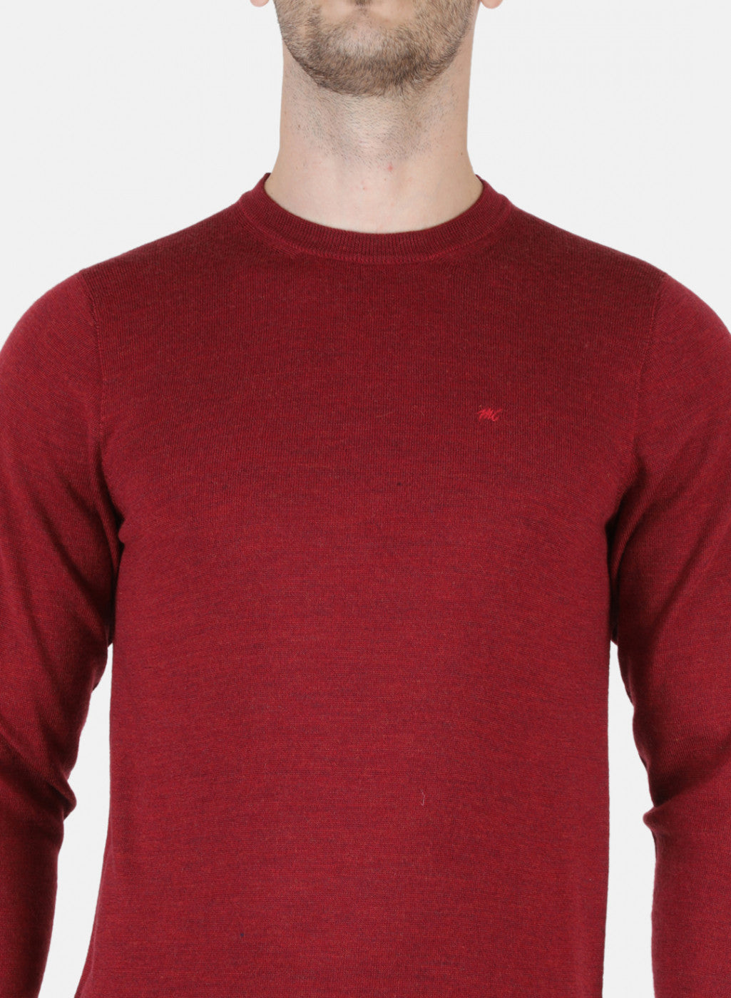 Men Maroon Solid Pullover