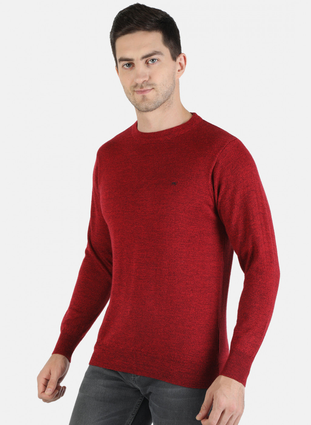 Men Red Solid Pullover