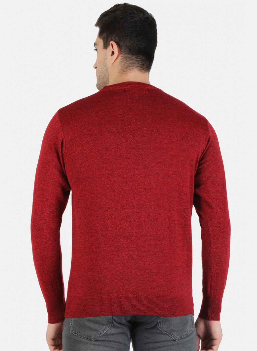 Men Red Solid Pullover