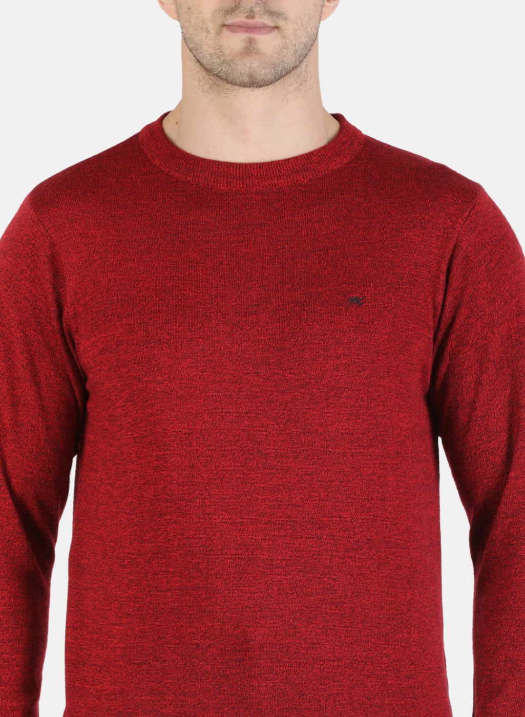 Men Red Solid Pullover