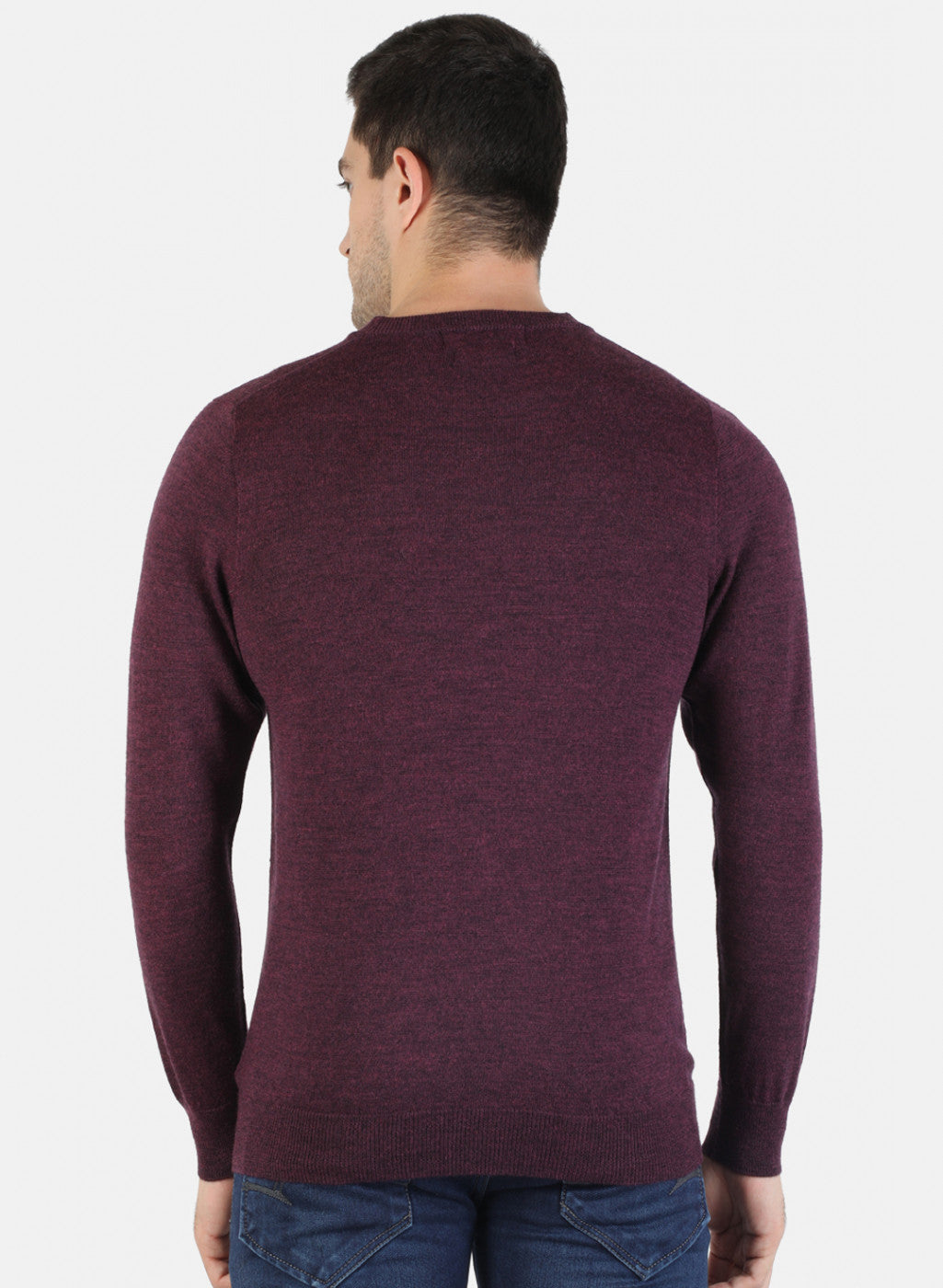 Men Maroon Solid Pullover