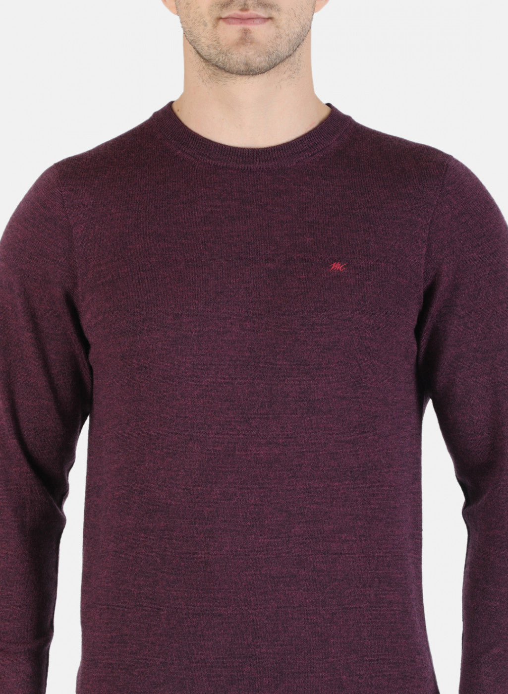 Men Maroon Solid Pullover