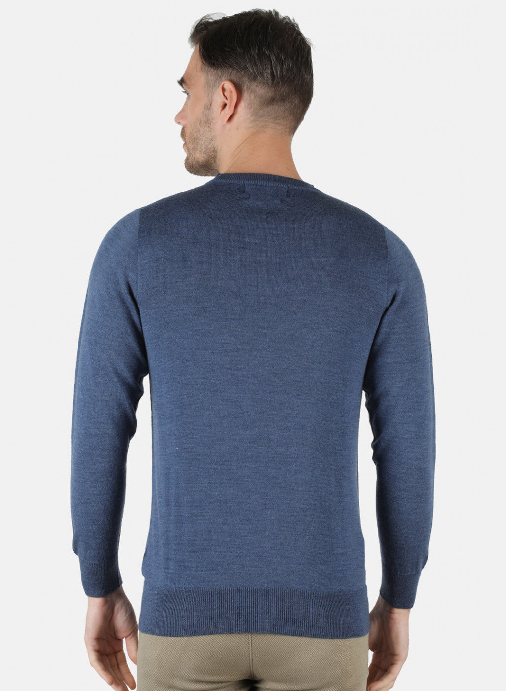 Men Blue Solid Pullover