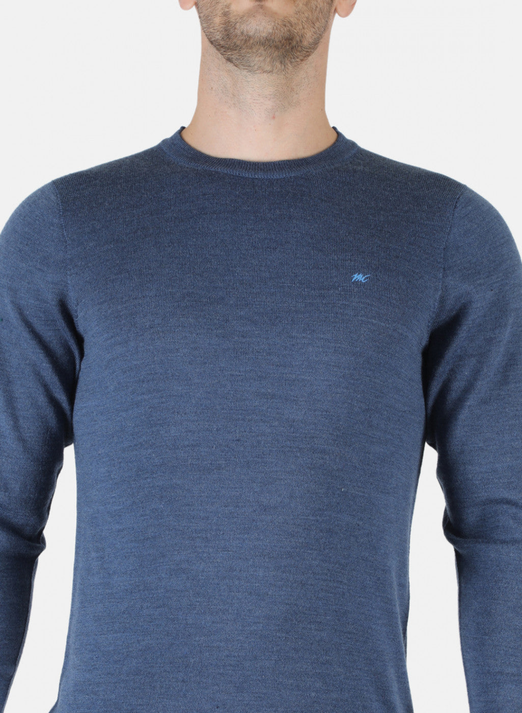 Men Blue Solid Pullover