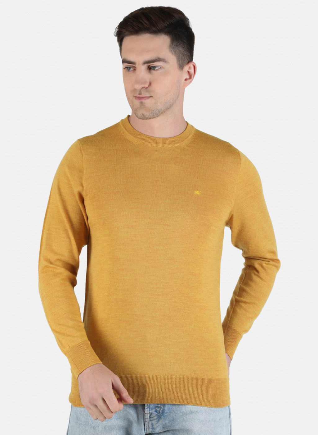 Men Yellow Solid Pullover