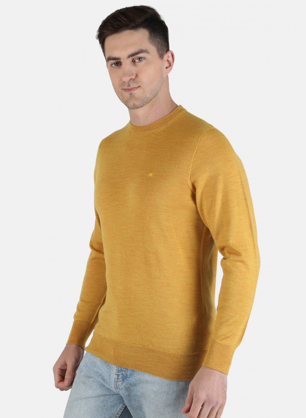 Men Yellow Solid Pullover