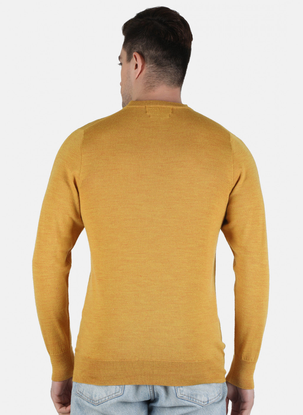 Men Yellow Solid Pullover