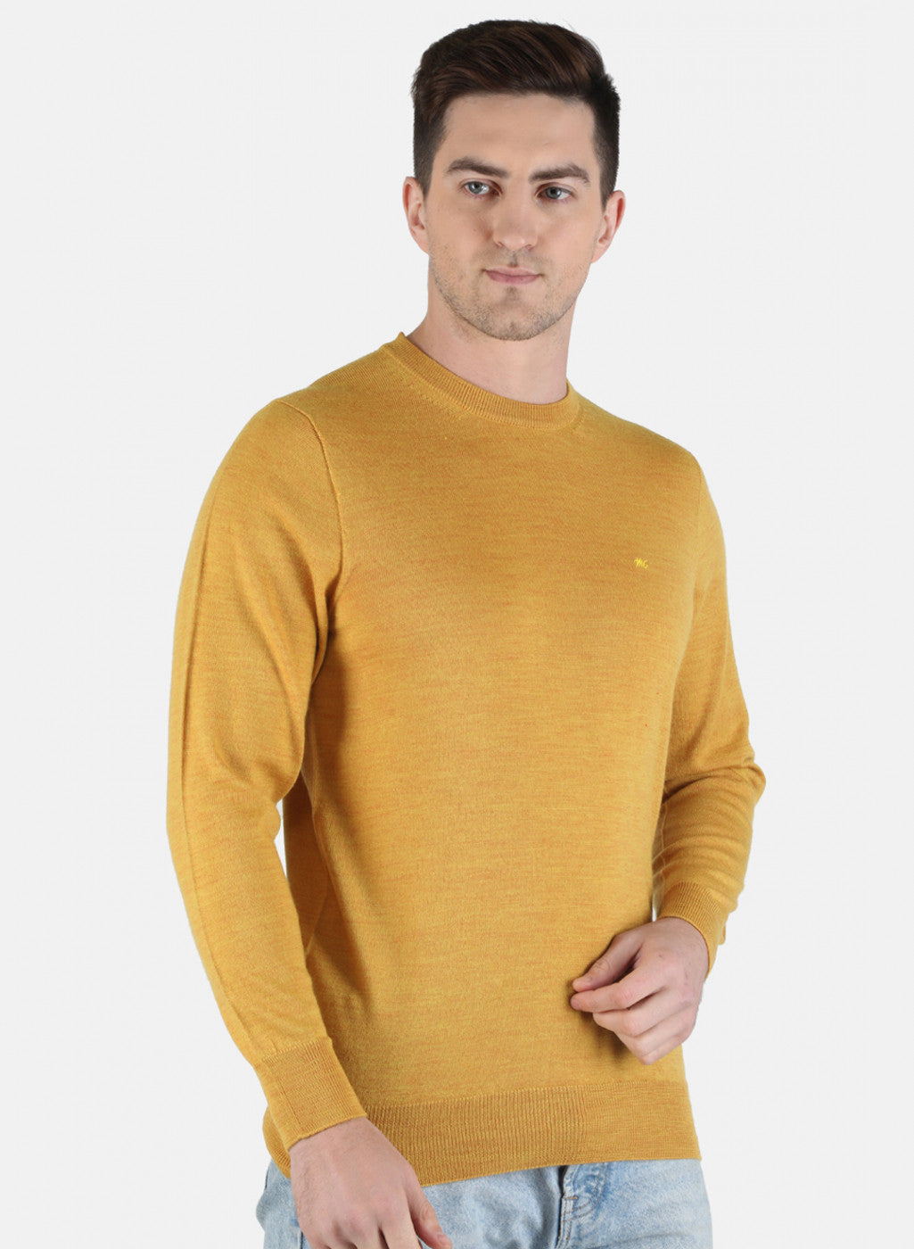 Men Yellow Solid Pullover