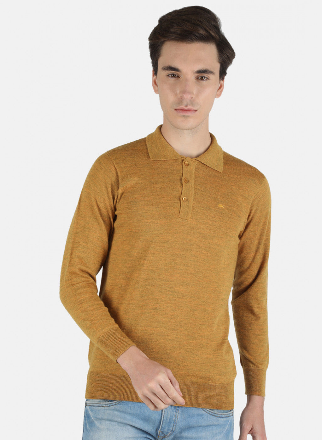 Men Yellow Solid T-Shirt