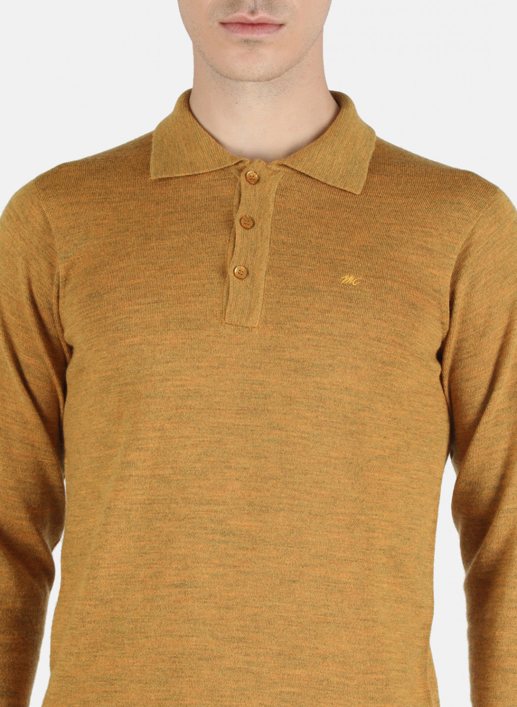 Men Yellow Solid T-Shirt