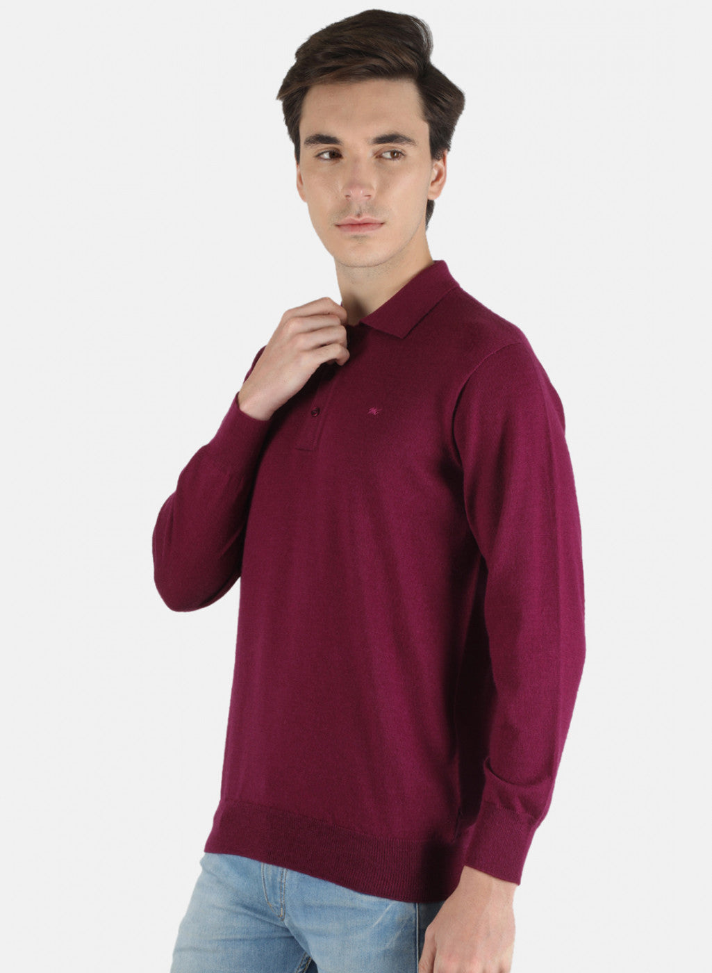 Men Purple Solid T-Shirt