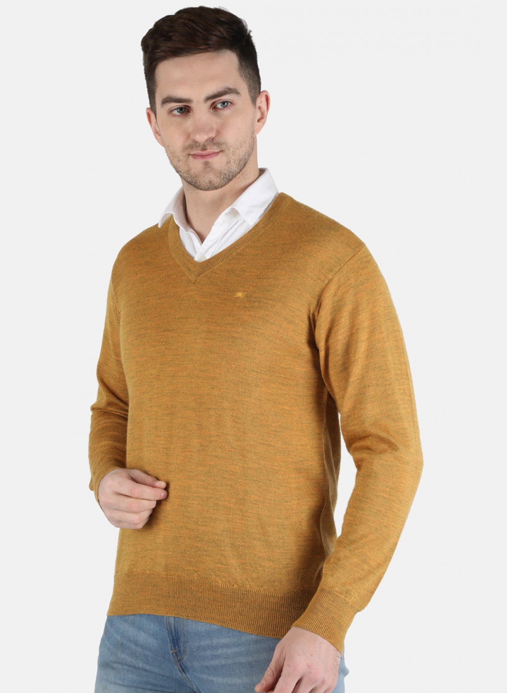 Men Yellow Solid Pullover