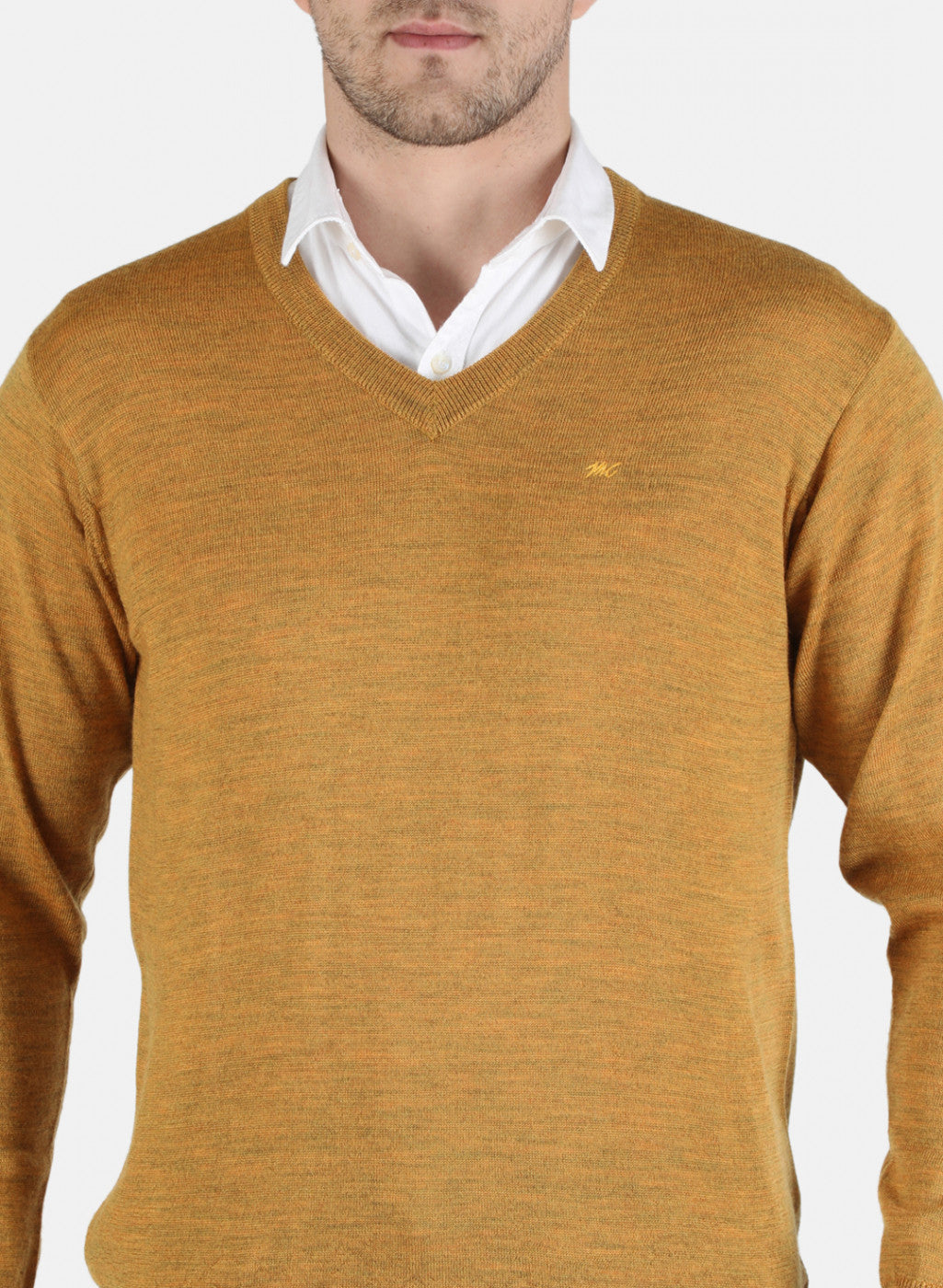 Men Yellow Solid Pullover