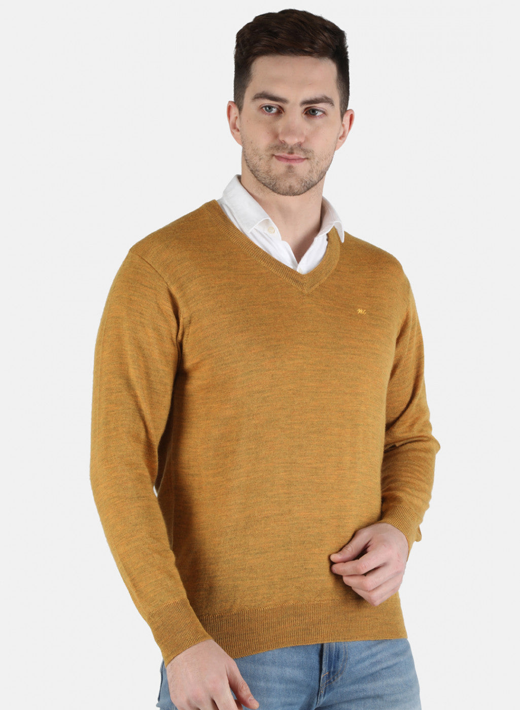 Men Yellow Solid Pullover