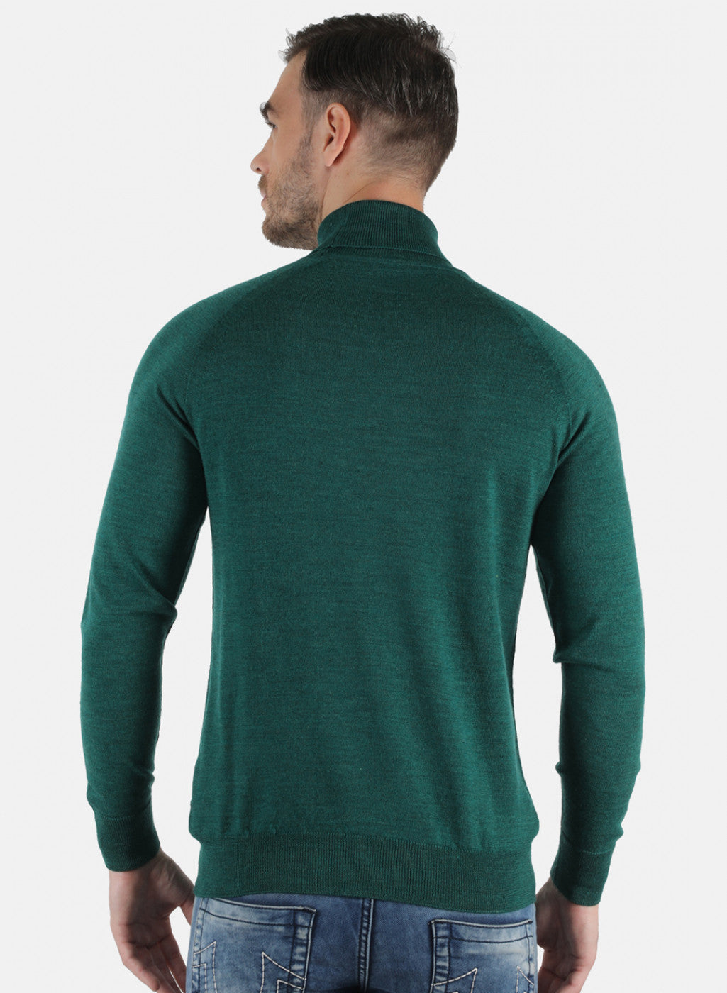 Men Green Solid Pullover