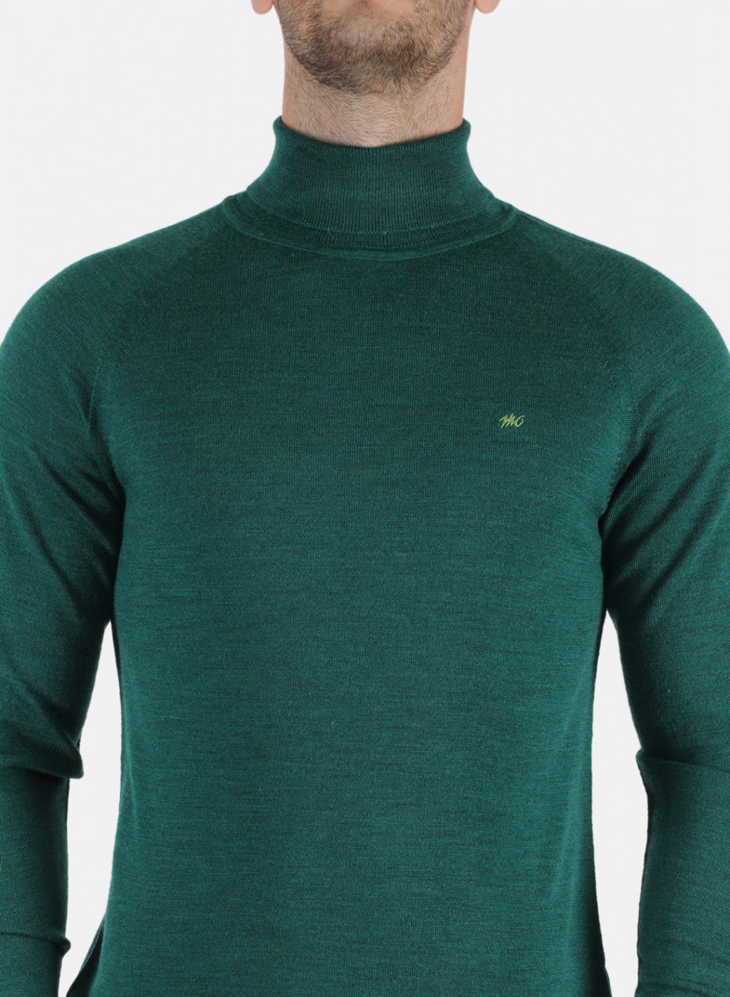 Men Green Solid Pullover