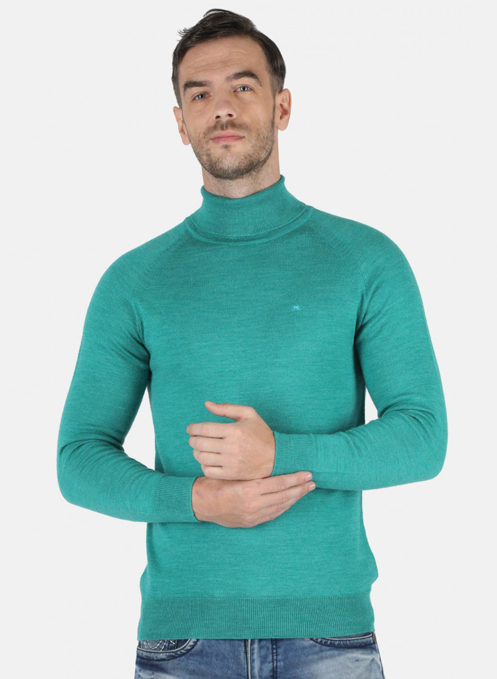 Men Blue Solid Pullover