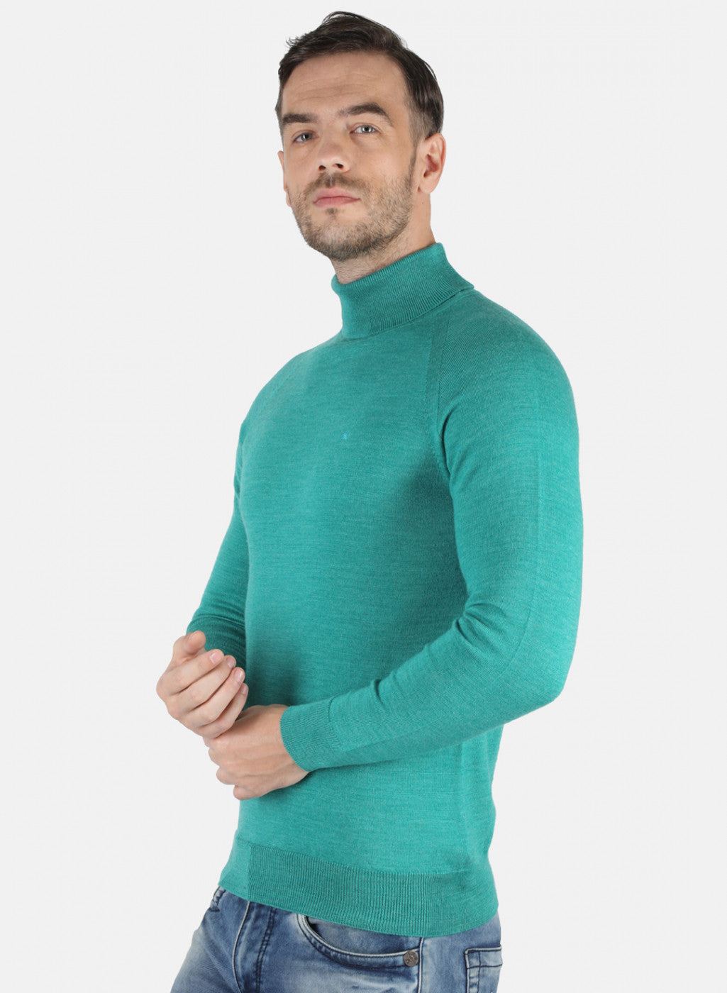 Men Blue Solid Pullover