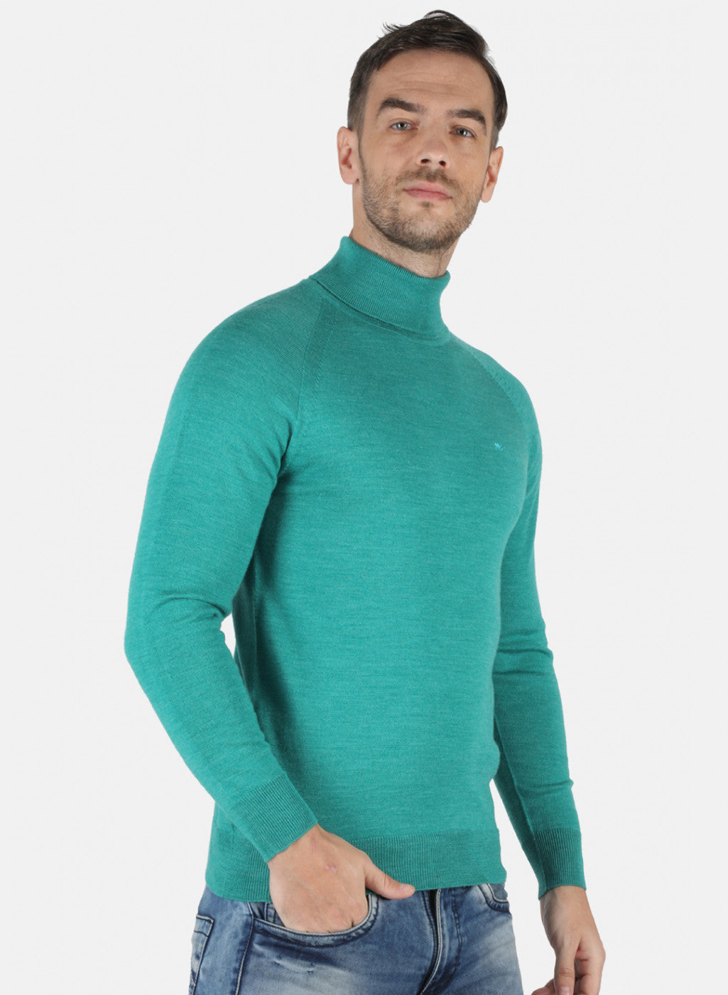 Men Blue Solid Pullover