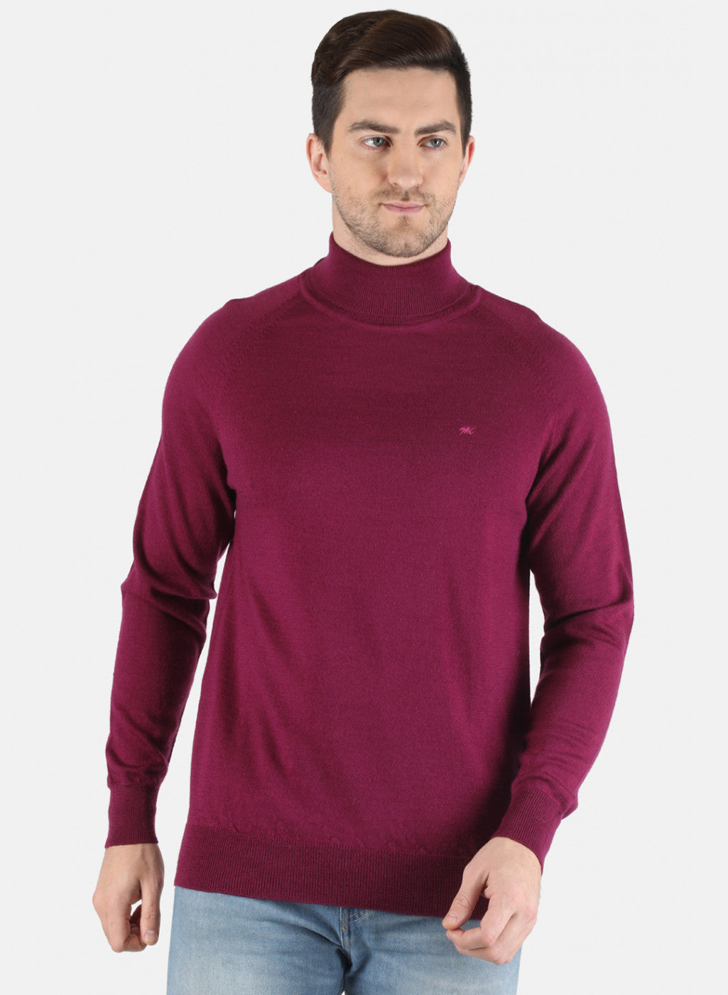 Men Purple Solid Pullover