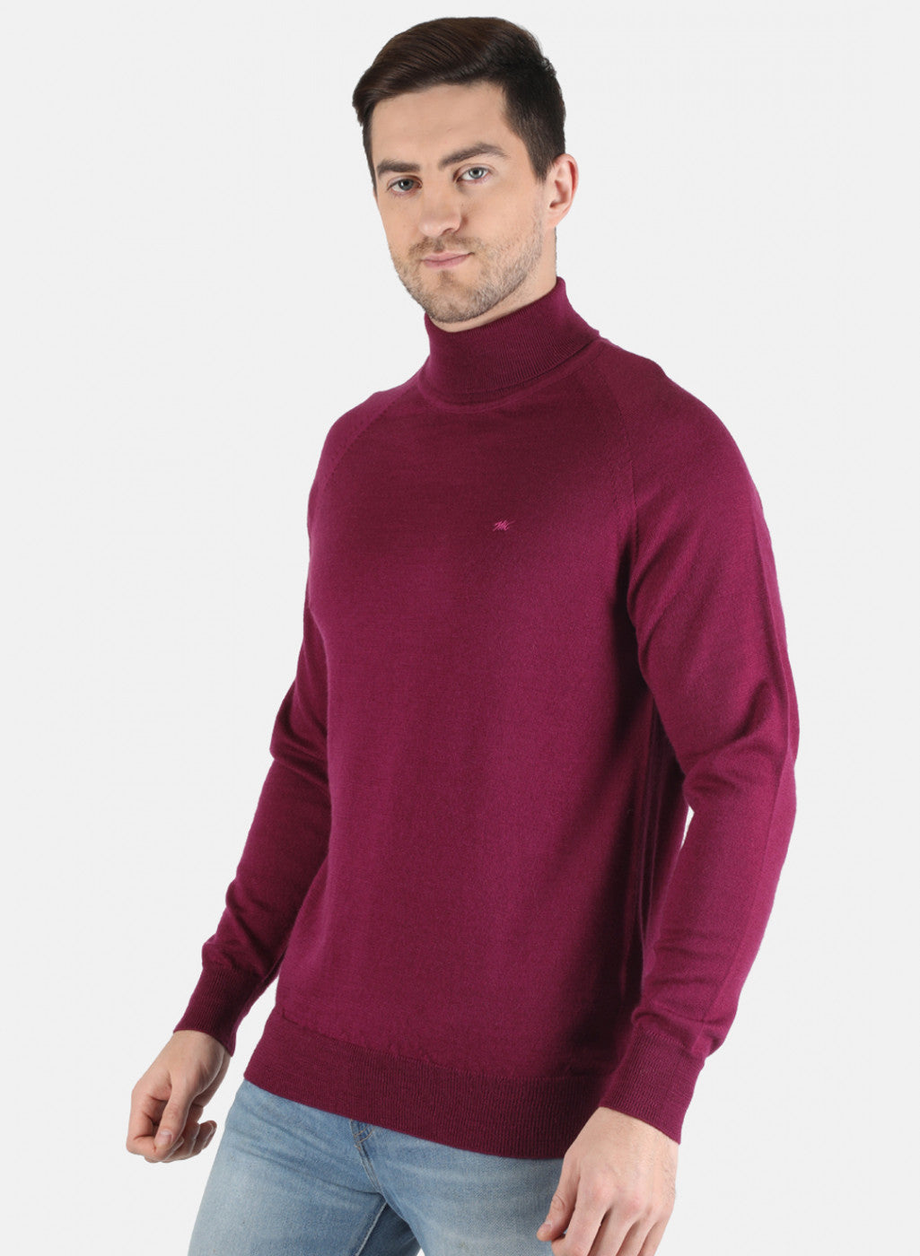 Men Purple Solid Pullover